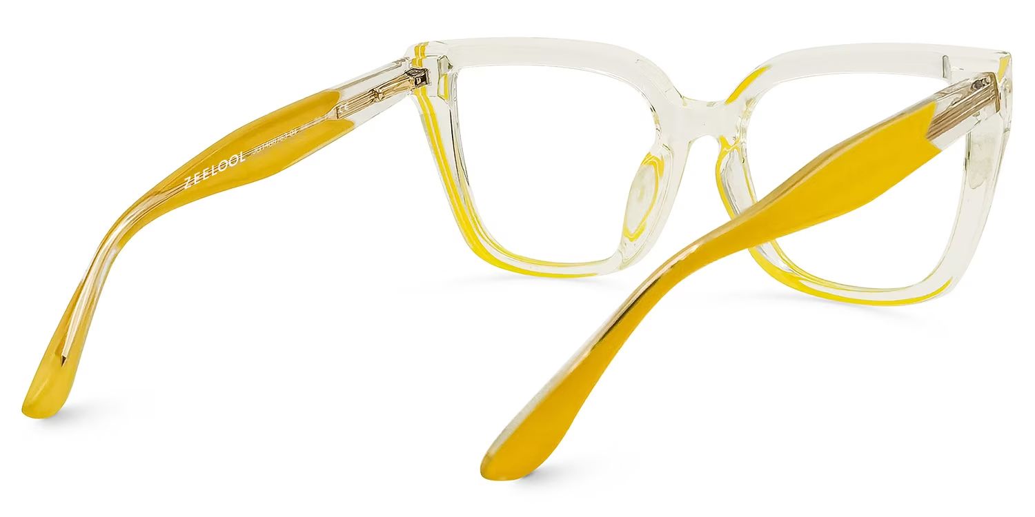 Mirta Square Yellow Glasses | ZEELOOL UK3