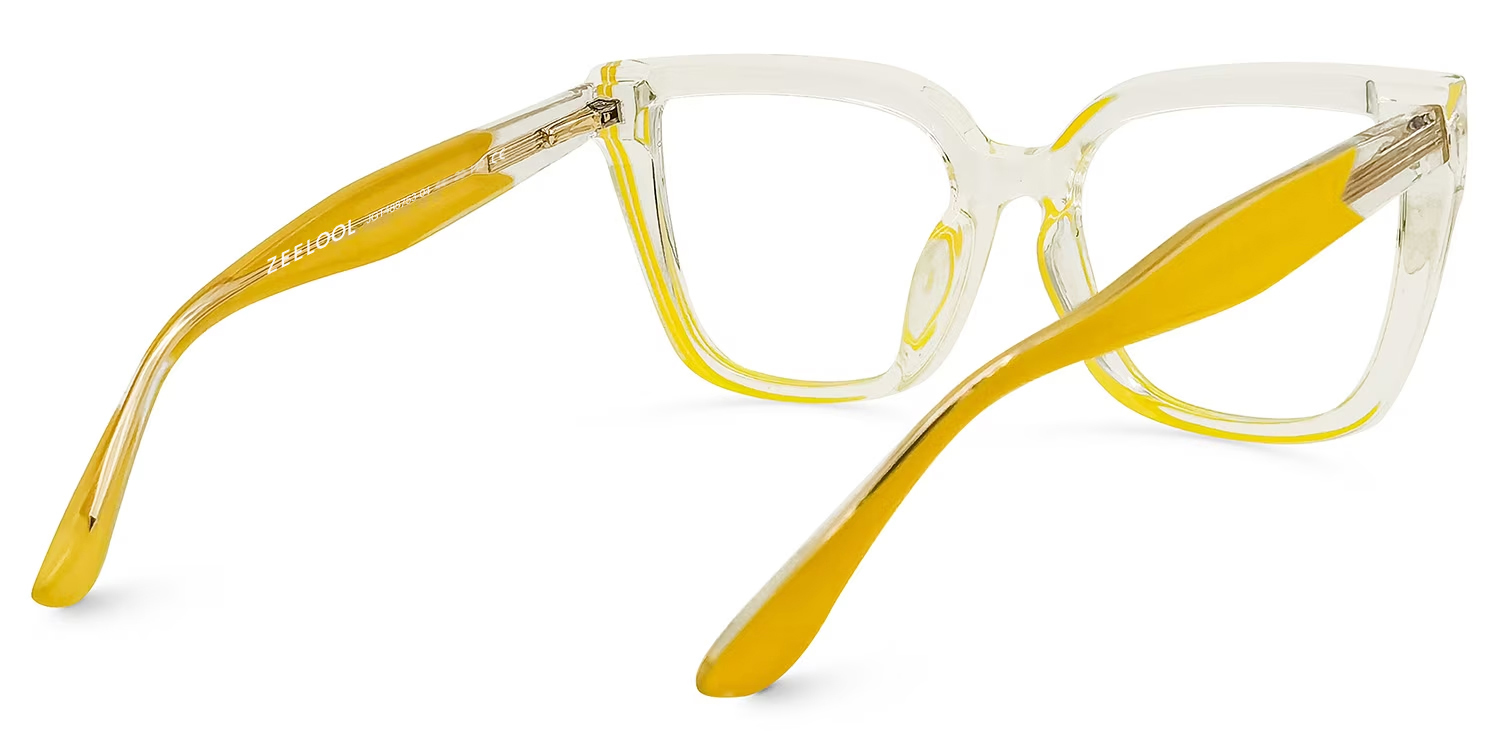 Mirta Square Yellow Glasses | ZEELOOL UK3
