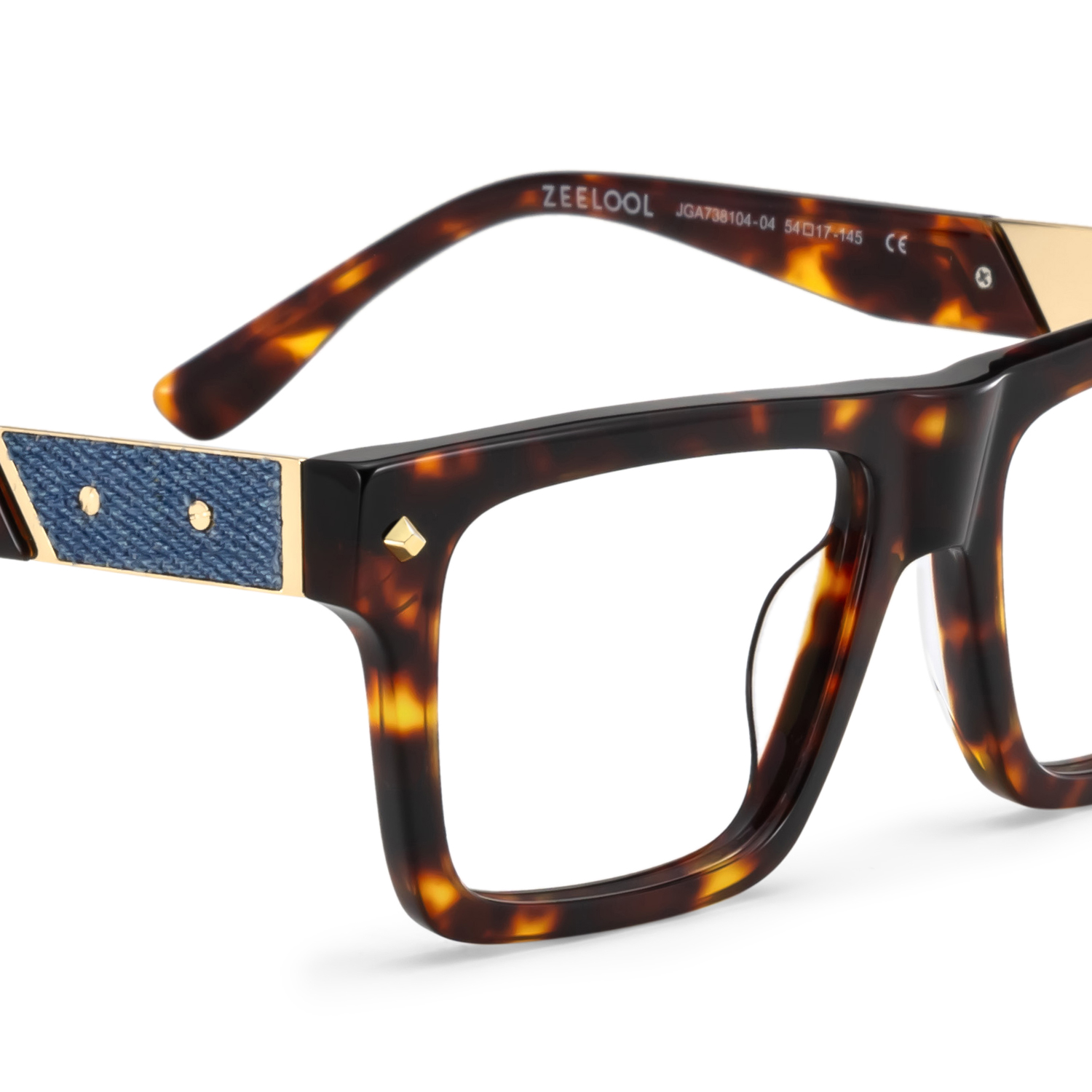 Trent Eyeglasses in Rectangle Tortoise Frame | ZEELOOL UK5