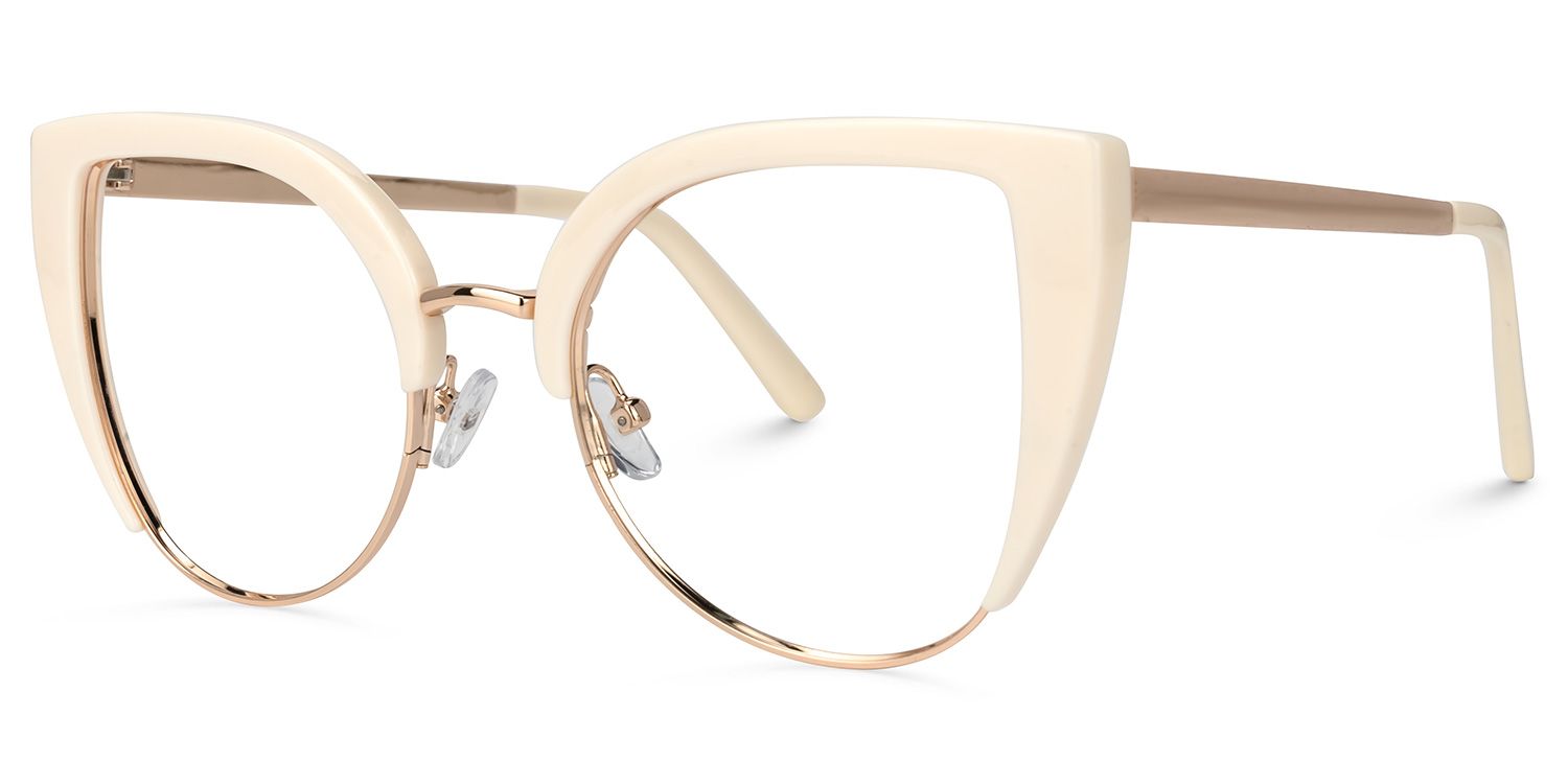 Brewer White Frame Eyeglasses and Cat Eye Design1