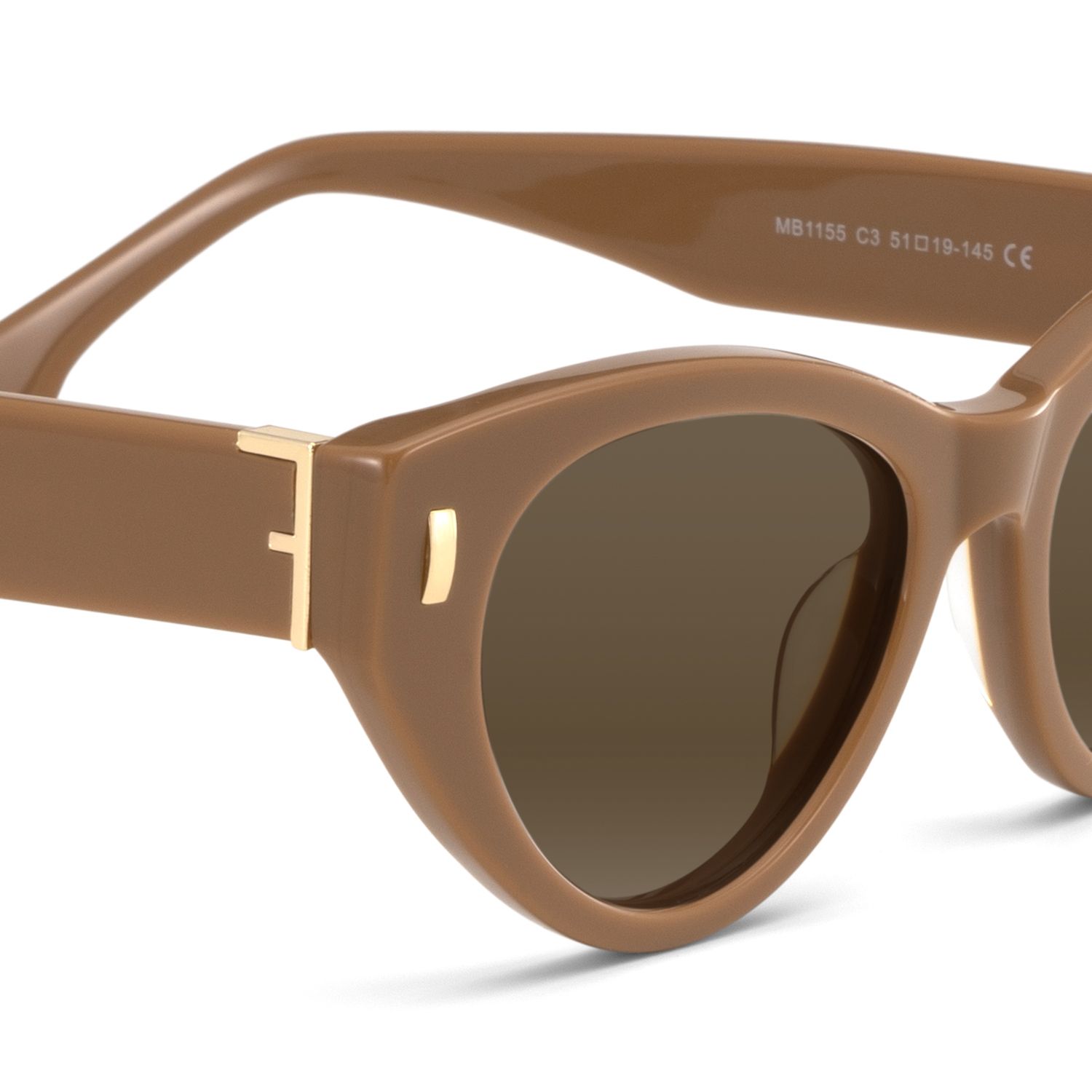 Azura Brown Cat Eye Polarized Sunglasses Online | ZEELOOL UK4