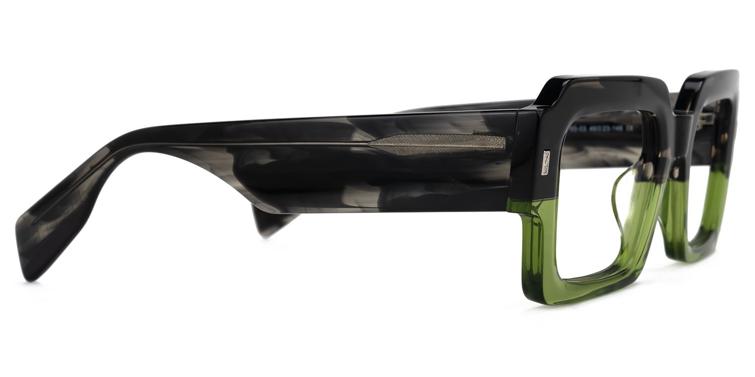 Bobbee Square Black-Green Glasses | ZEELOOL UK2