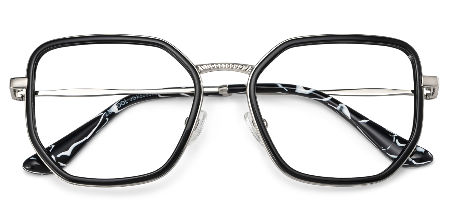 Levi Eyeglasses in Geometric Black Frame | Zeelool2