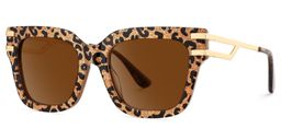 Lidia Leopard Square Sunglasses2