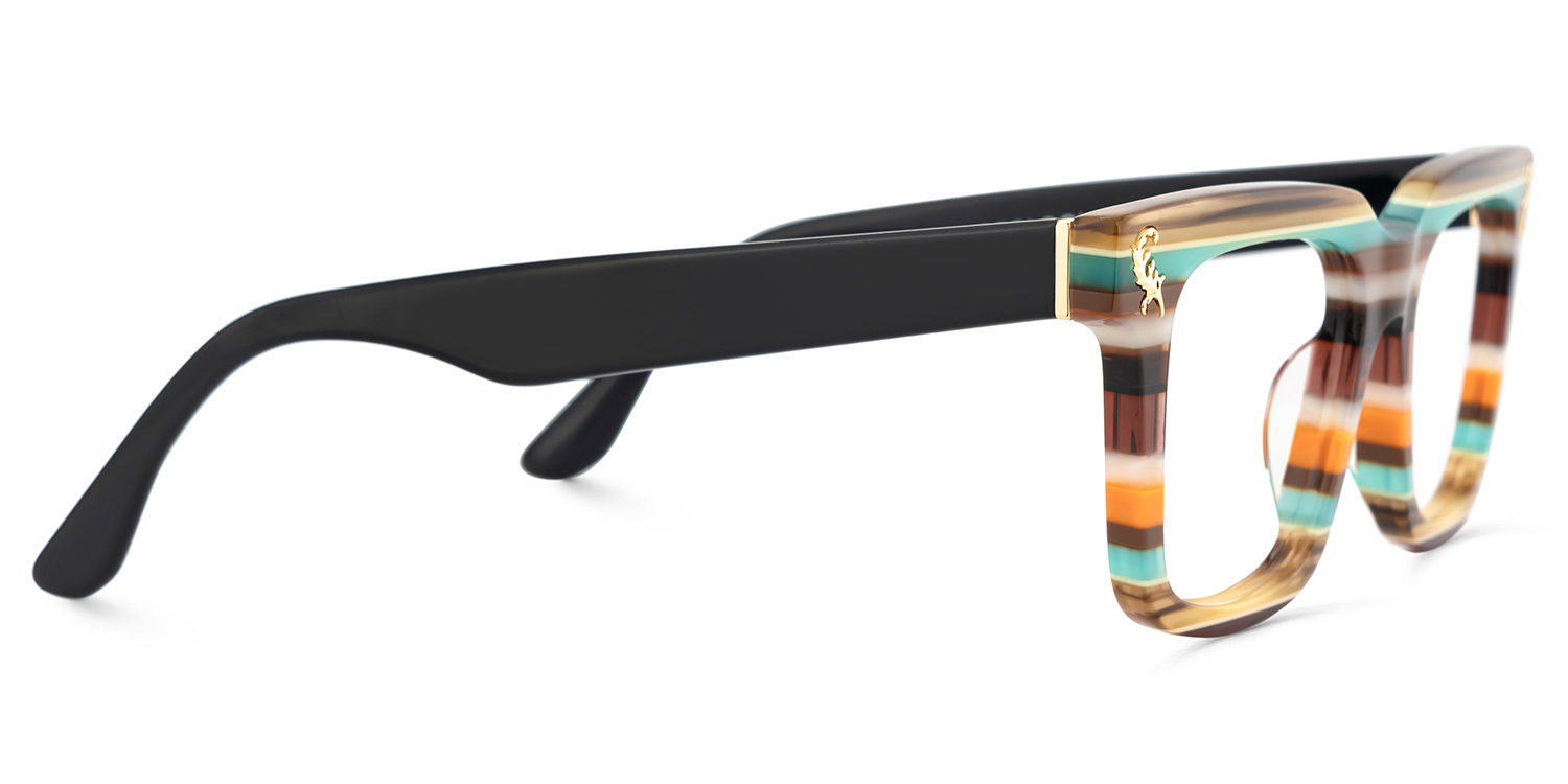 Lauffer Acetate Multicolor Frame Glasses with Square Shape | ZEELOOL UK4