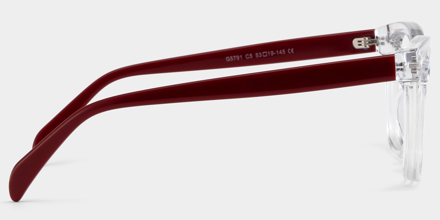 Scarlett Clear Red Frame Glasses with Square Frame Online | ZEELOOL UK3