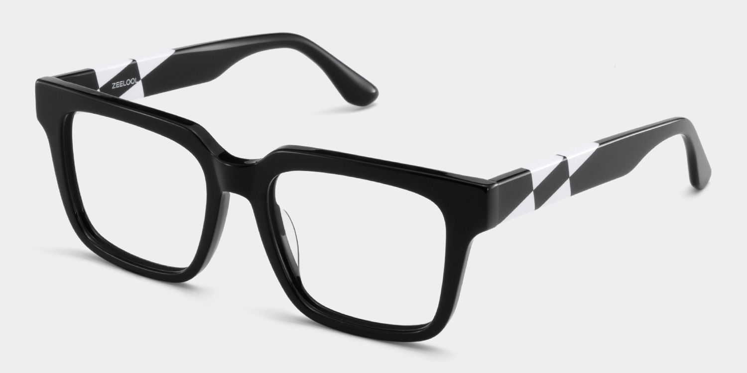 Harriet Square Black Frame Eyeglasses for Man| ZEELOOL UK3