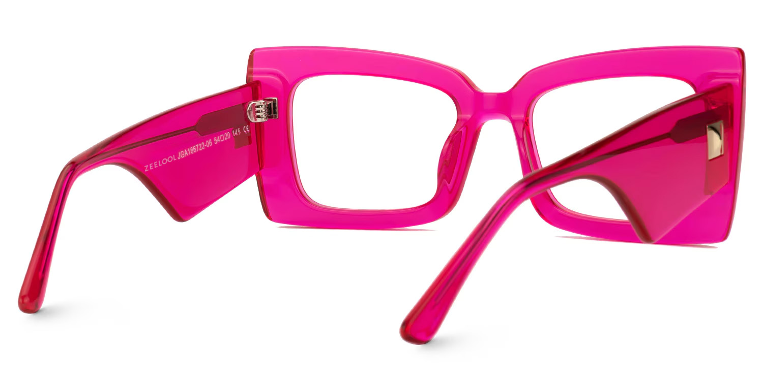 Mitia Rectangle Neon-Pink Glasses3