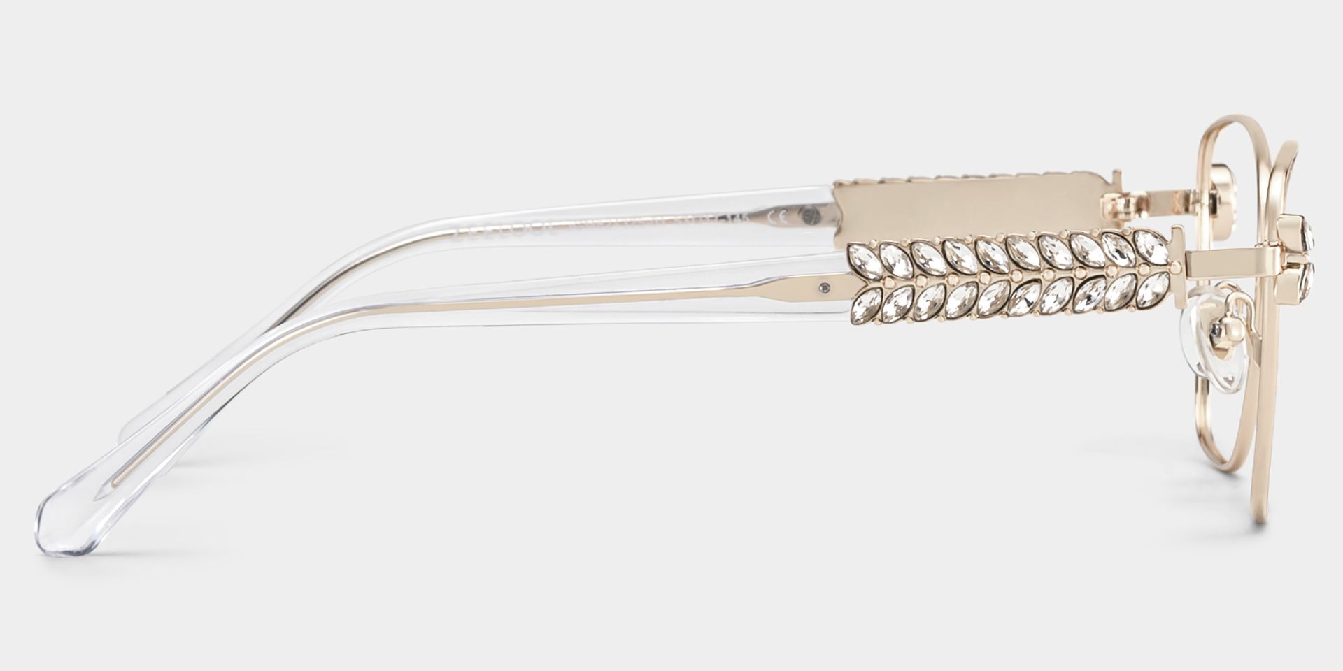 Rectangle Light Gold Eyeglasses- Ellie Metal Frame Glasses3