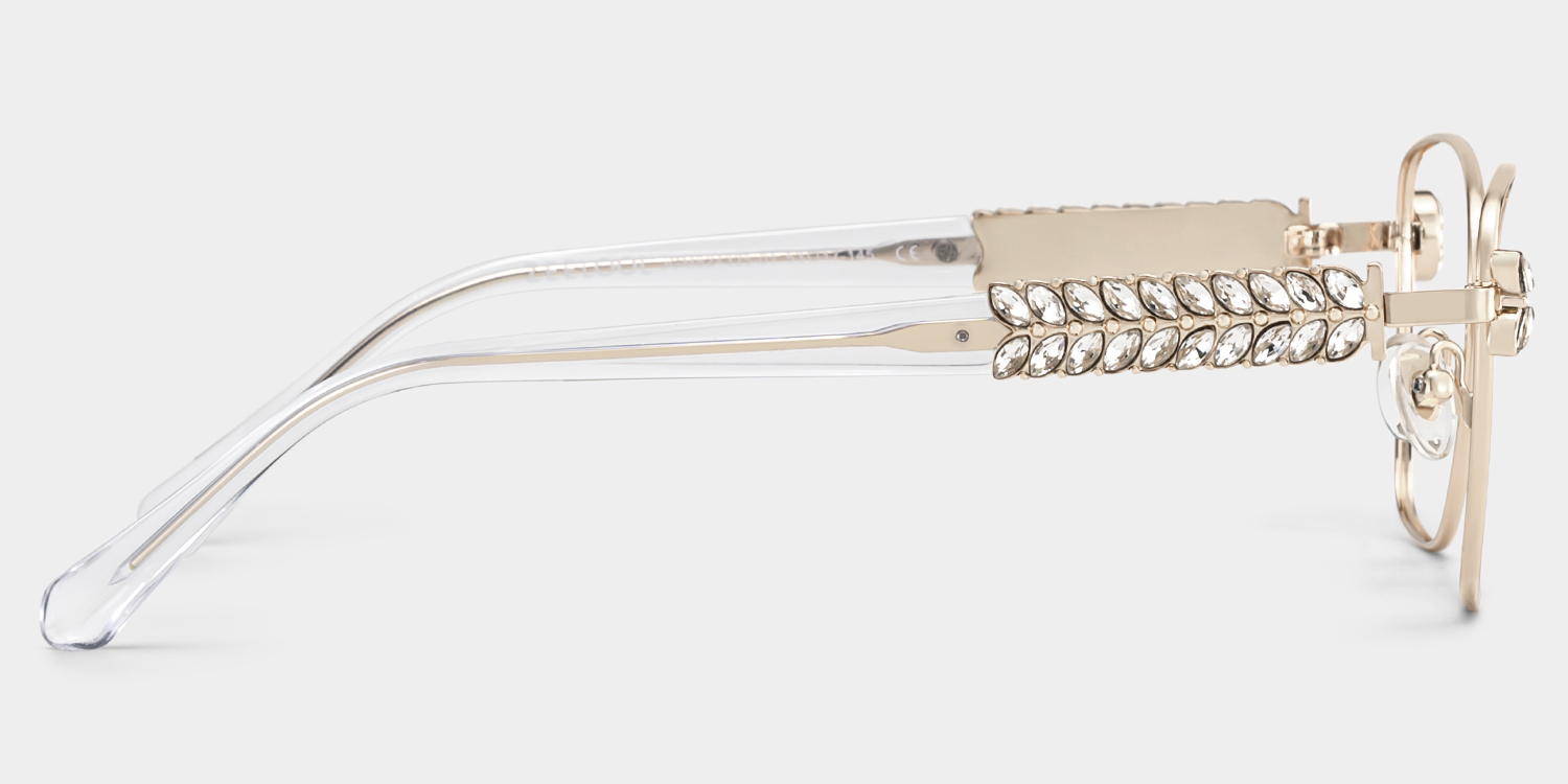 Ellie Rectangle Light Gold Glasses3