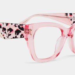 Skylar Butterfly Clear Pink Glasses6