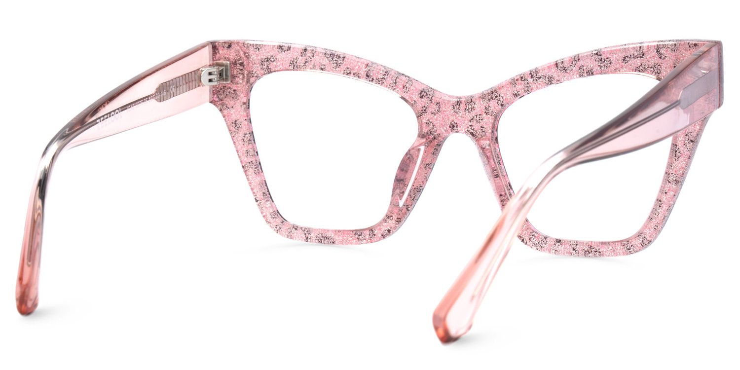 Designer Ansyah Cat Eye Pink Leopard Print Frame Glasses4