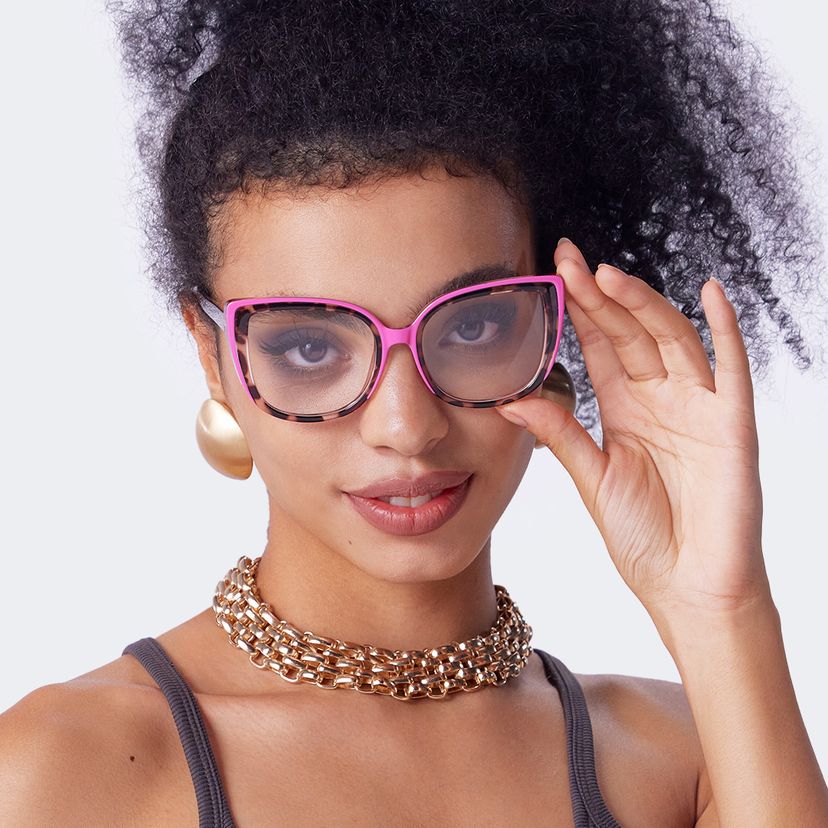 Fenn Pink Tortoise Cat eye Glasses