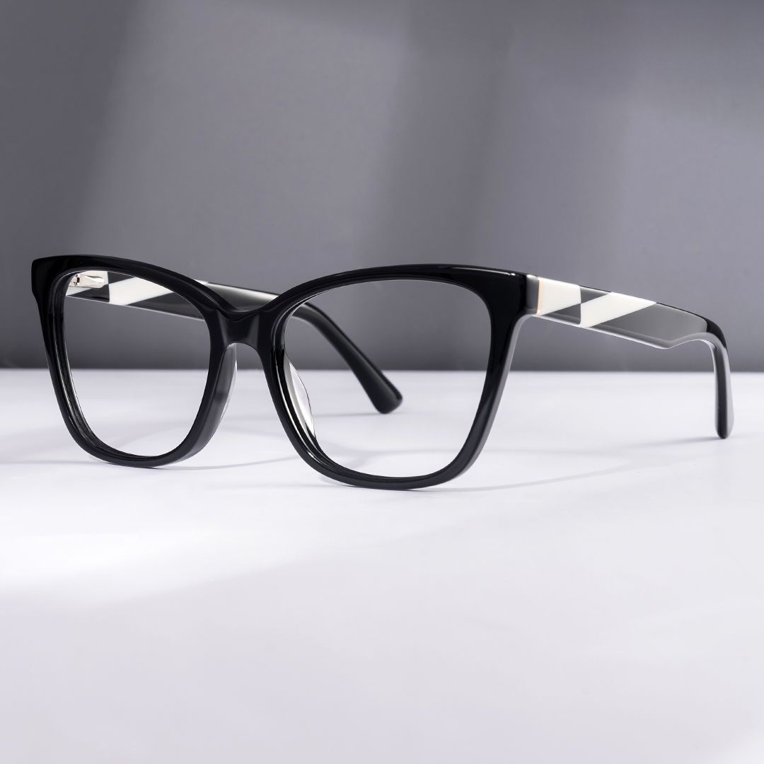 Shinana Black Frames Glasses Designer With Acetate Material0