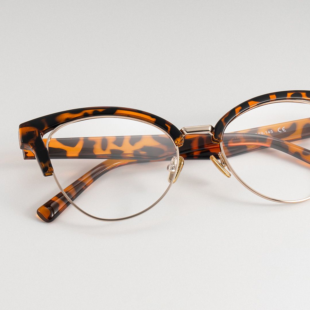 Charlene Tortoise Browline Cat Eye Glasses for Women0
