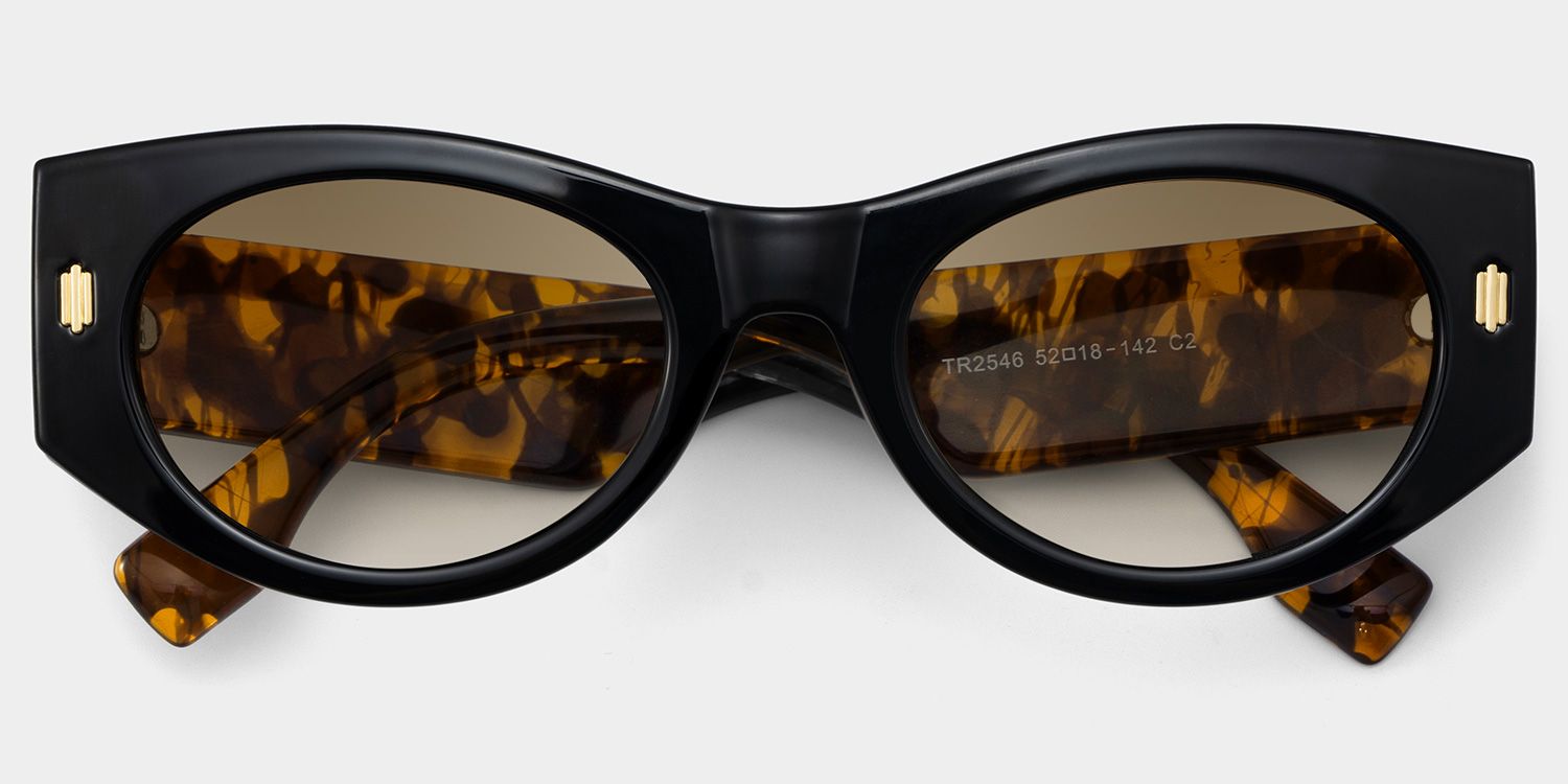 Reina Black Geometric Polarized Sunglasses for Driving | ZEELOOL UK1