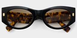 Reina Black Geometric Sunglasses1