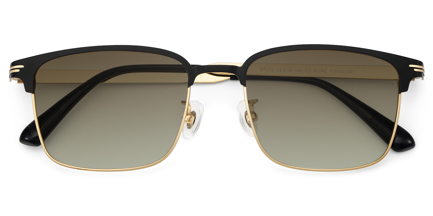 ZEELOOL Charleston Browline Gold Sunglasses