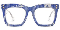 Porsha Square Dark Blue Glasses1