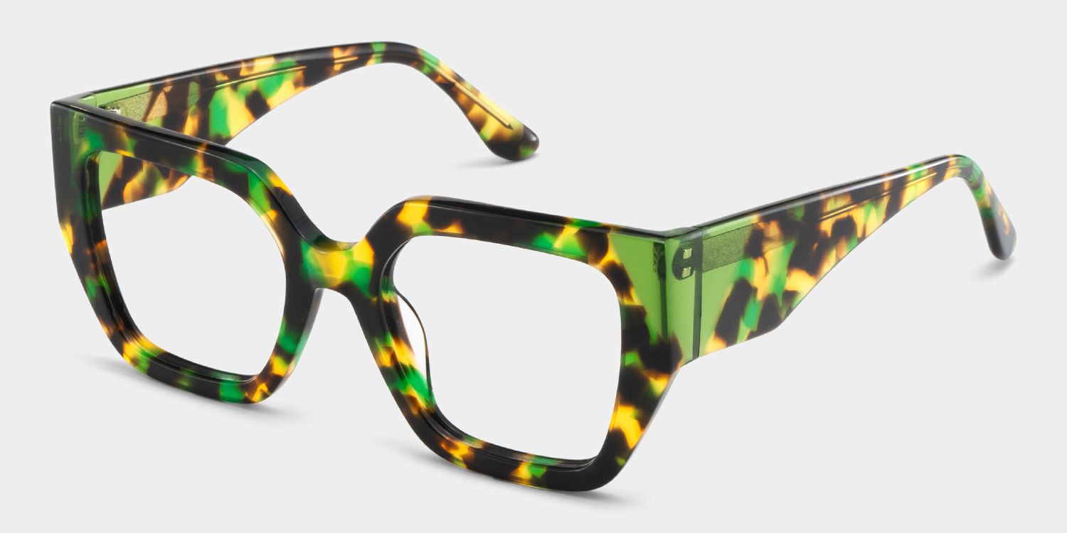 Viva Green Tortoise Frame Glasses with Square Frame Online | ZEELOOL UK3