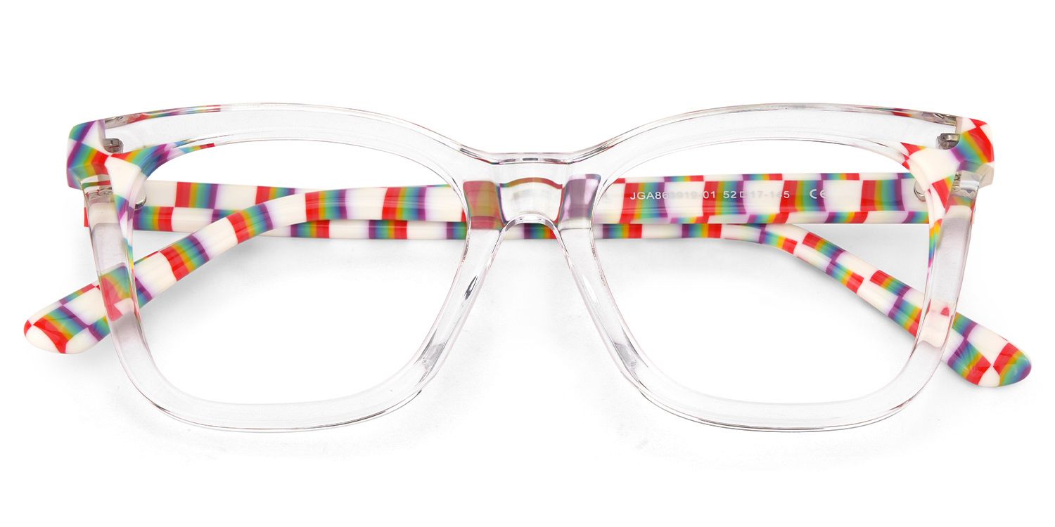 Square Clear Acetate Frame Eyeglasses | ZEELOOL UK2