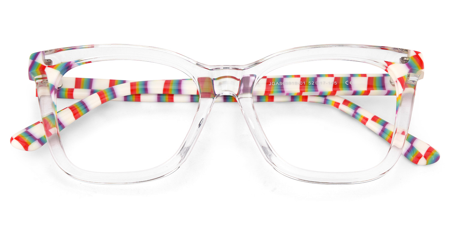 Square Clear Acetate Frame Eyeglasses | ZEELOOL UK2