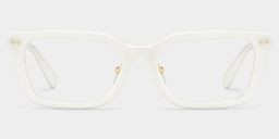 Remy White Rectangle Glasses0