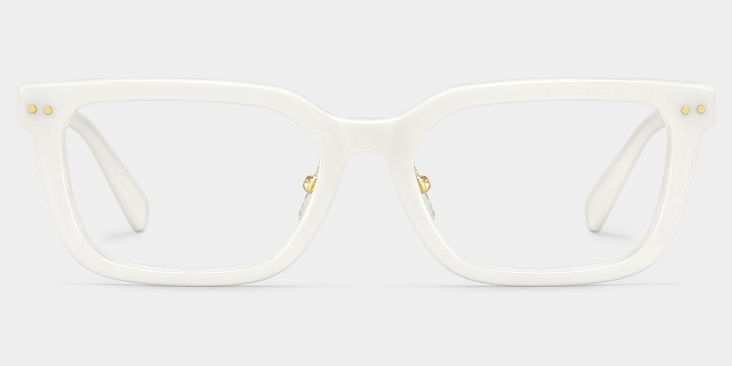 Remy White Rectangle Glasses | Clean Athleisure Style3