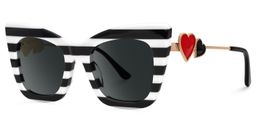Cagle Black-White Cat eye Sunglasses1