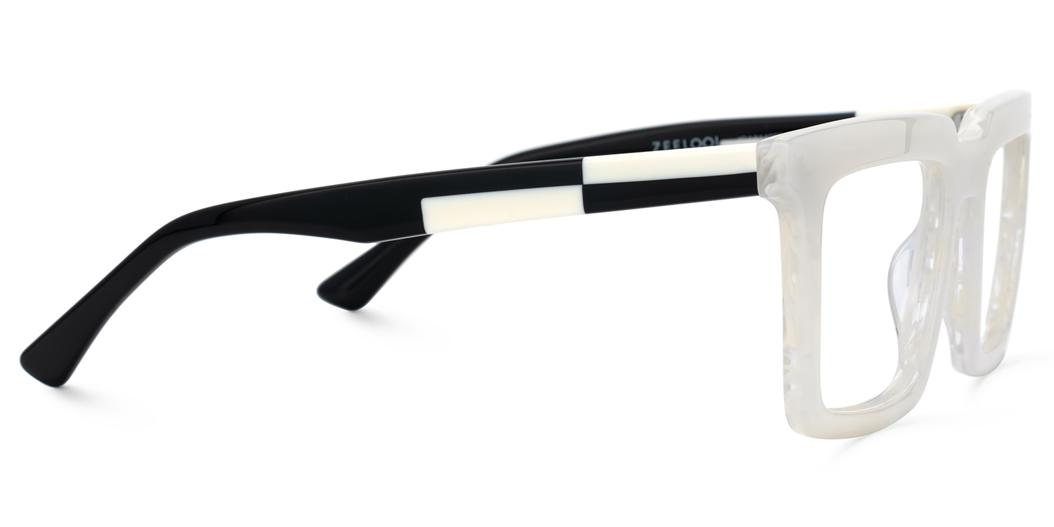 Leblanc Square White Acetate Glasses for Men | ZEELOOL UK3