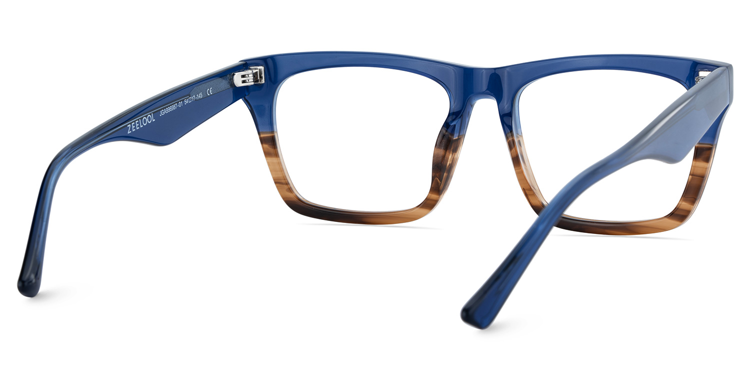 Brookins Rectangle Blue Brown Glasses5