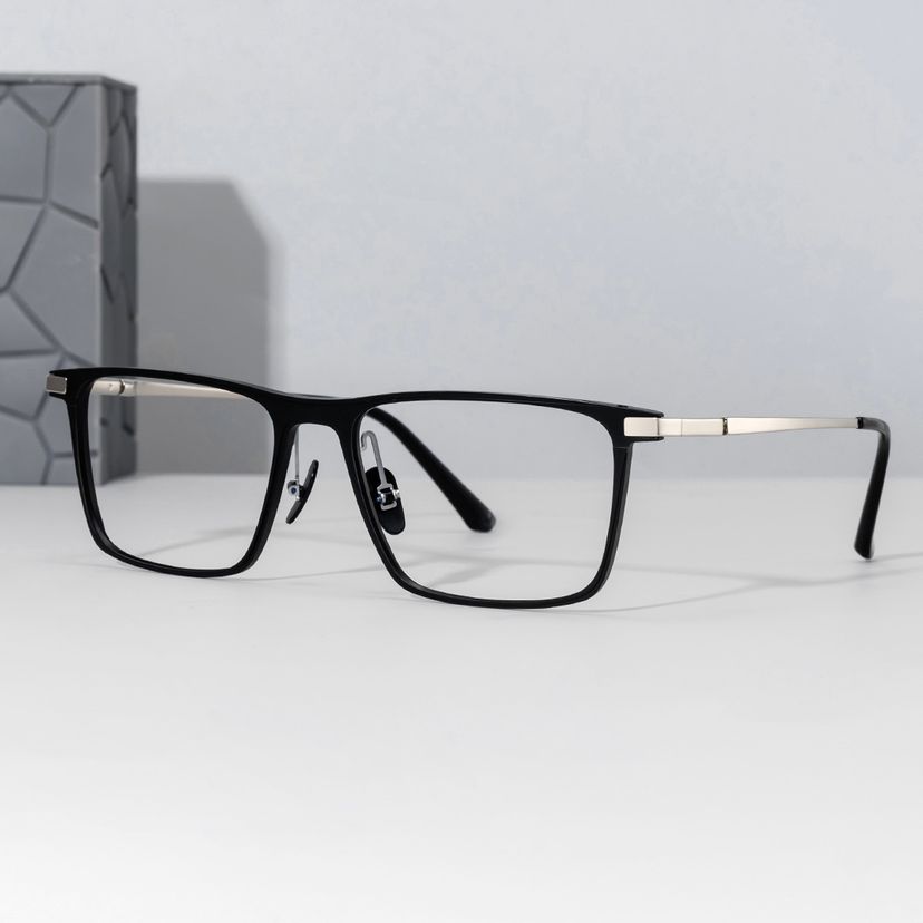 Lincoln Rectangle Black Glasses