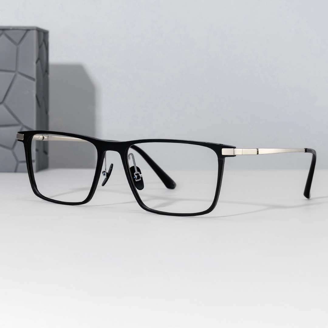 Lincoln Rectangle Black Glasses