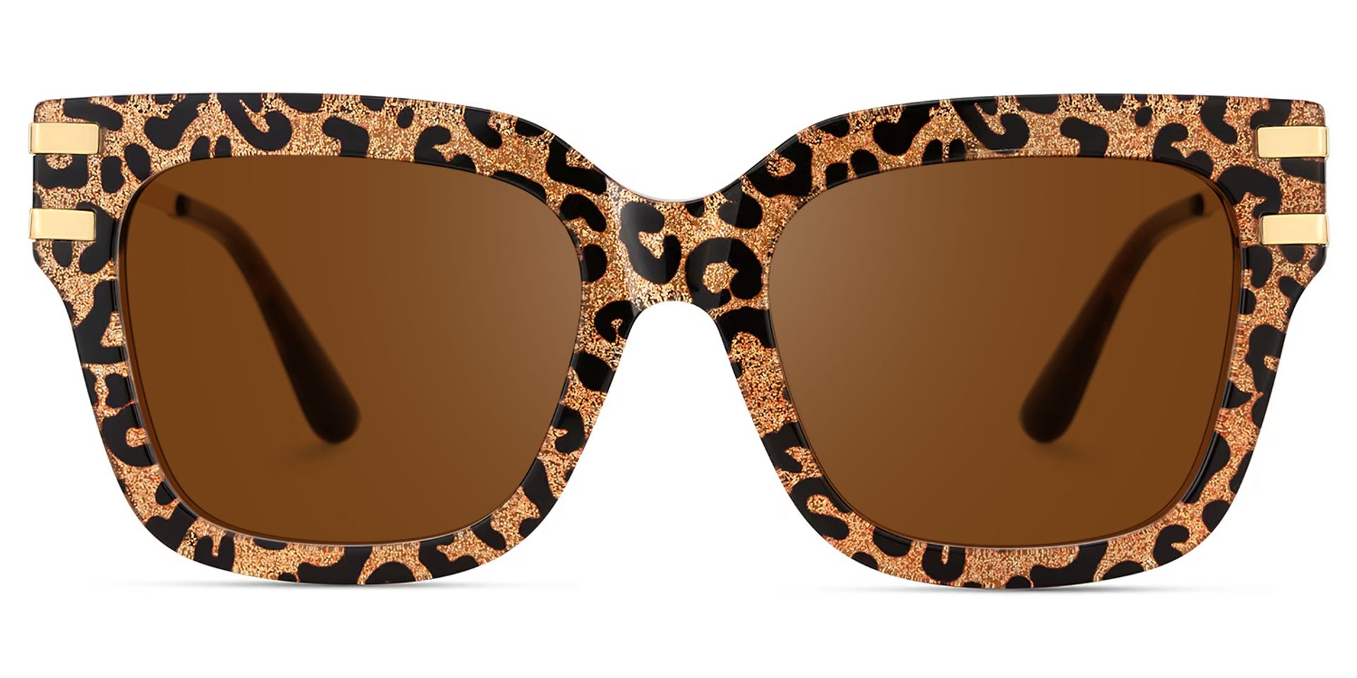 Square Cat-Eye Glasses With Brown Leopard Pattern0