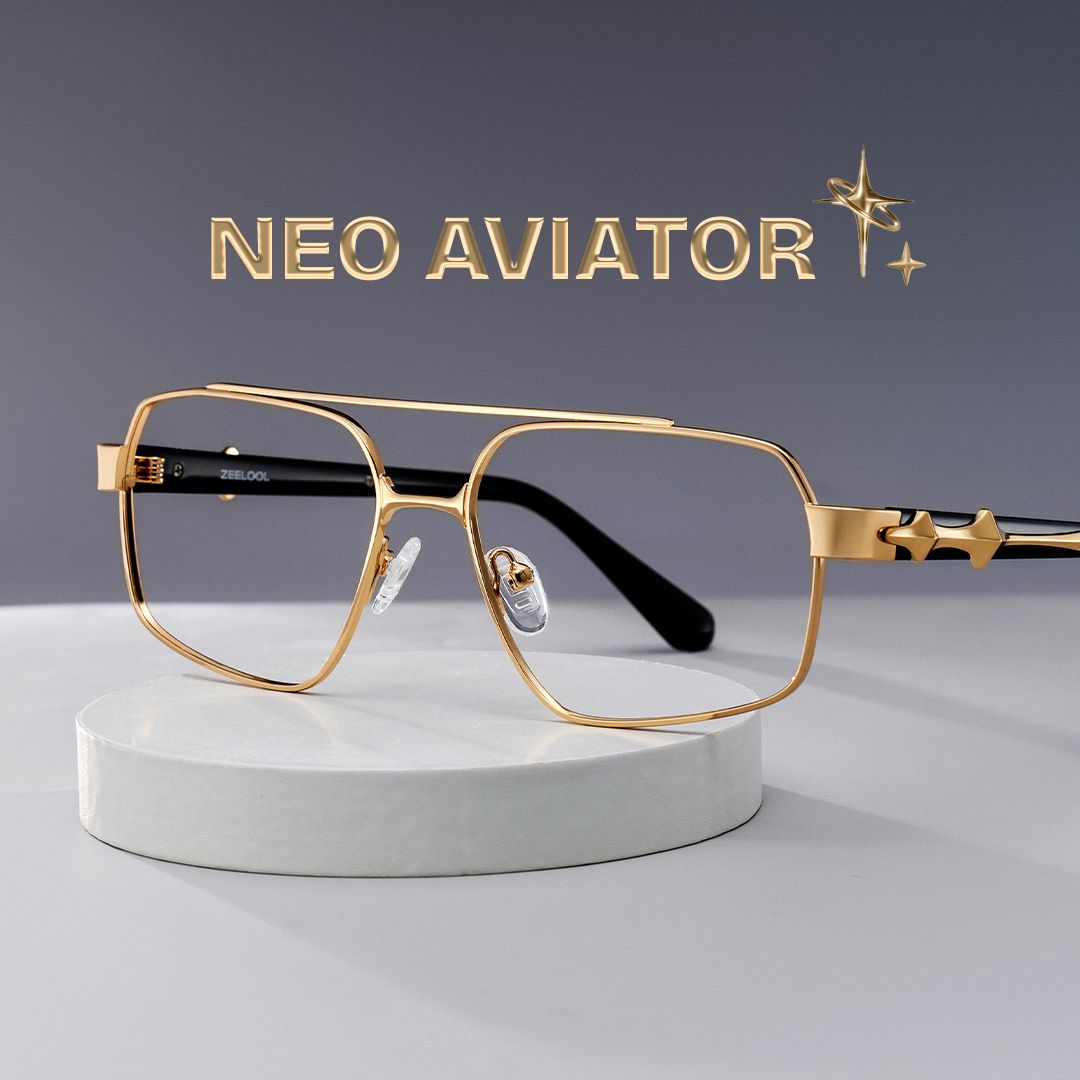 Sterling Eyeglasses in Aviator Gold Frame | ZEELOOL UK0