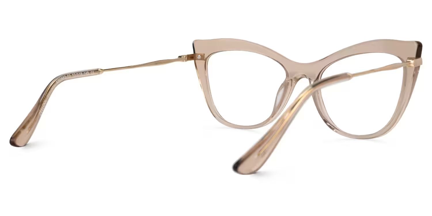Indira Cat Eye Beige Glasses | ZEELOOL UK3