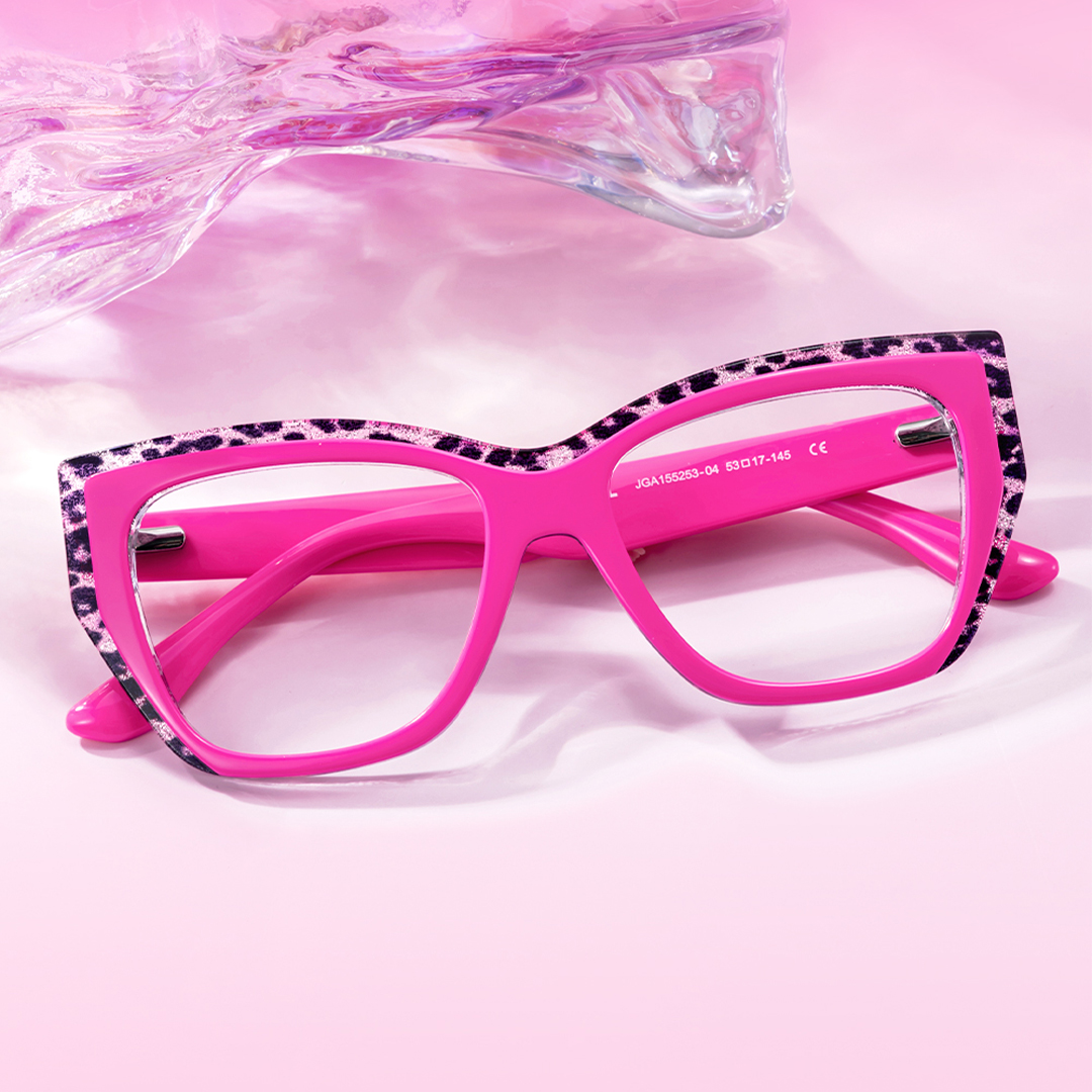 Thurman Hot Pink Glasses Frames with Butterfly Design0