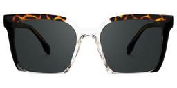 Misty Black Square Sunglasses0