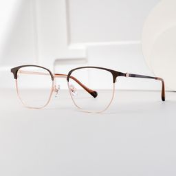 Bethelmy Browline Gray Glasses0