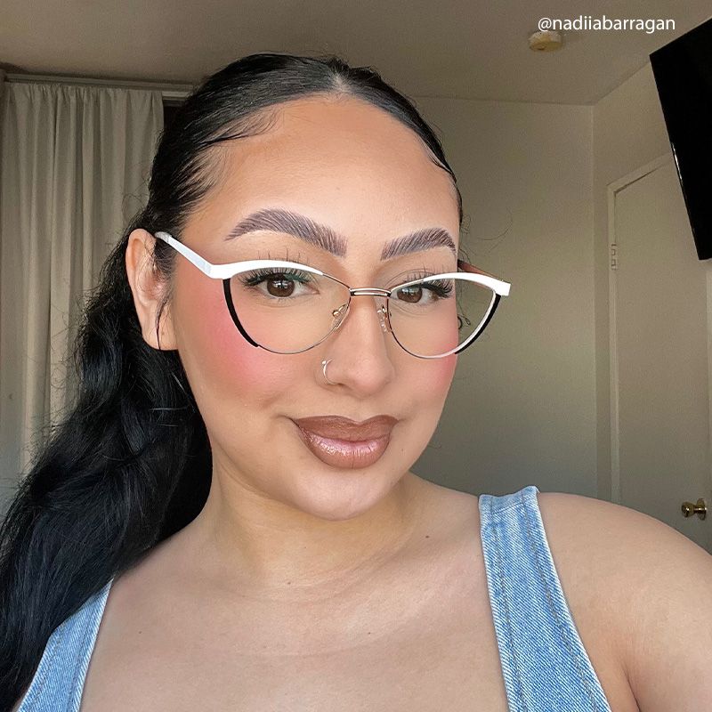 Sydney Cat Eye White Frame Glasses | ZEELOOL UK7