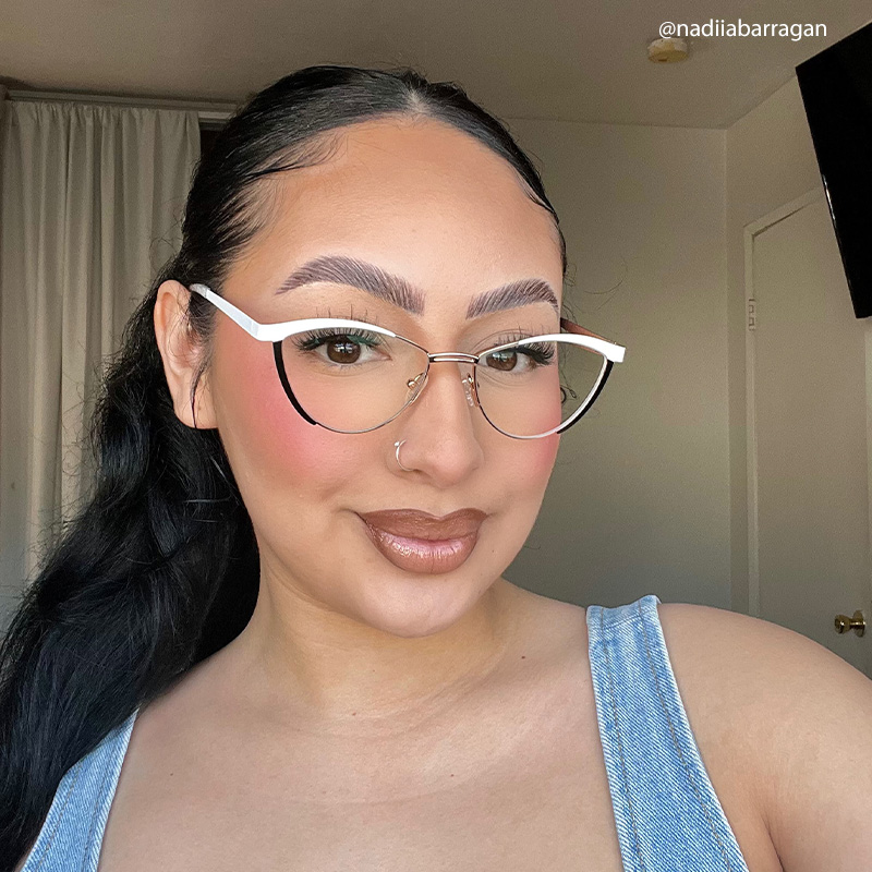 Sydney Cat Eye White Frame Glasses | ZEELOOL UK7