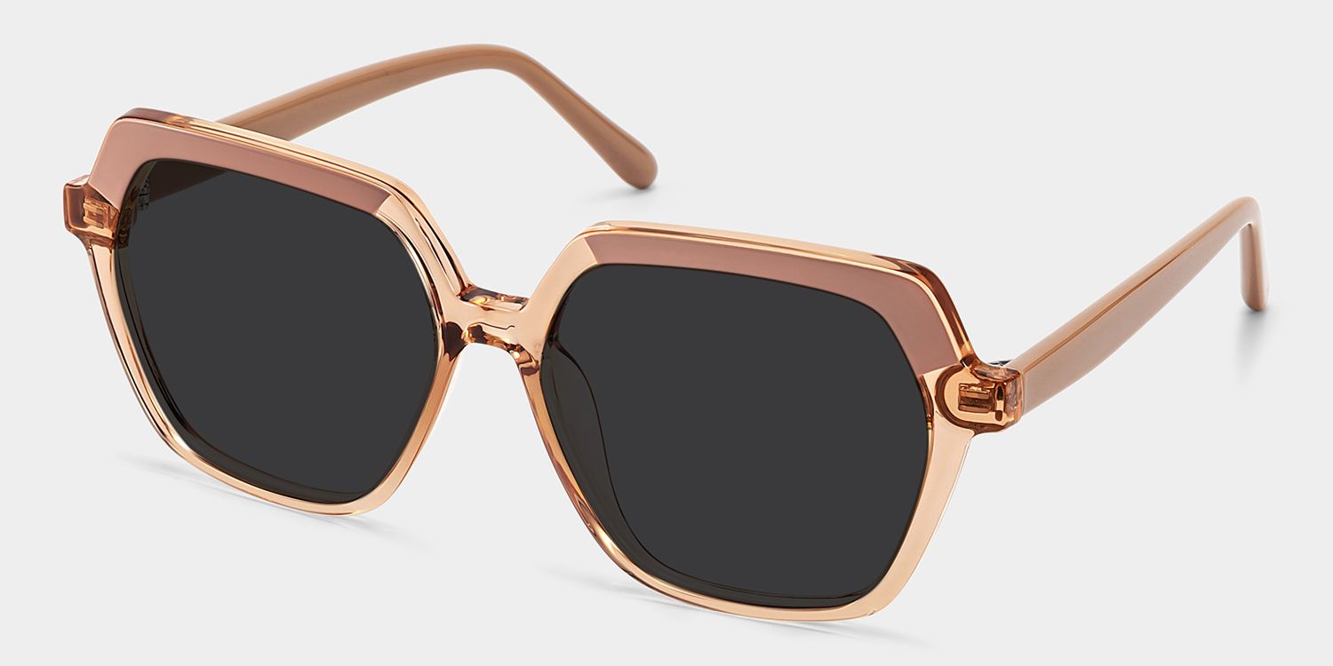 Norah Beige Geometric Sunglasses to Frame Your Face | ZEELOOL UK2