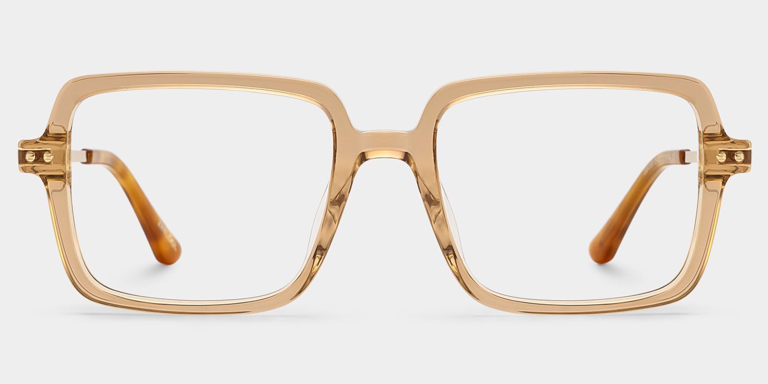 Asher Brown Rectangle Glasses | Retro Daily Athleisure0