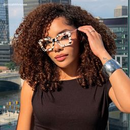 Megan Cow print Square Glasses6