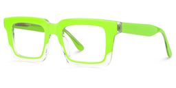 Holly Rectangle Green Glasses1