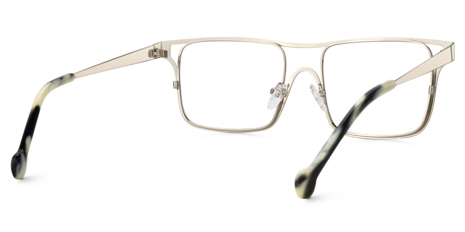 Nova Wide Matte Gold Glasses with Rectangle Frames | ZEELOOL UK2