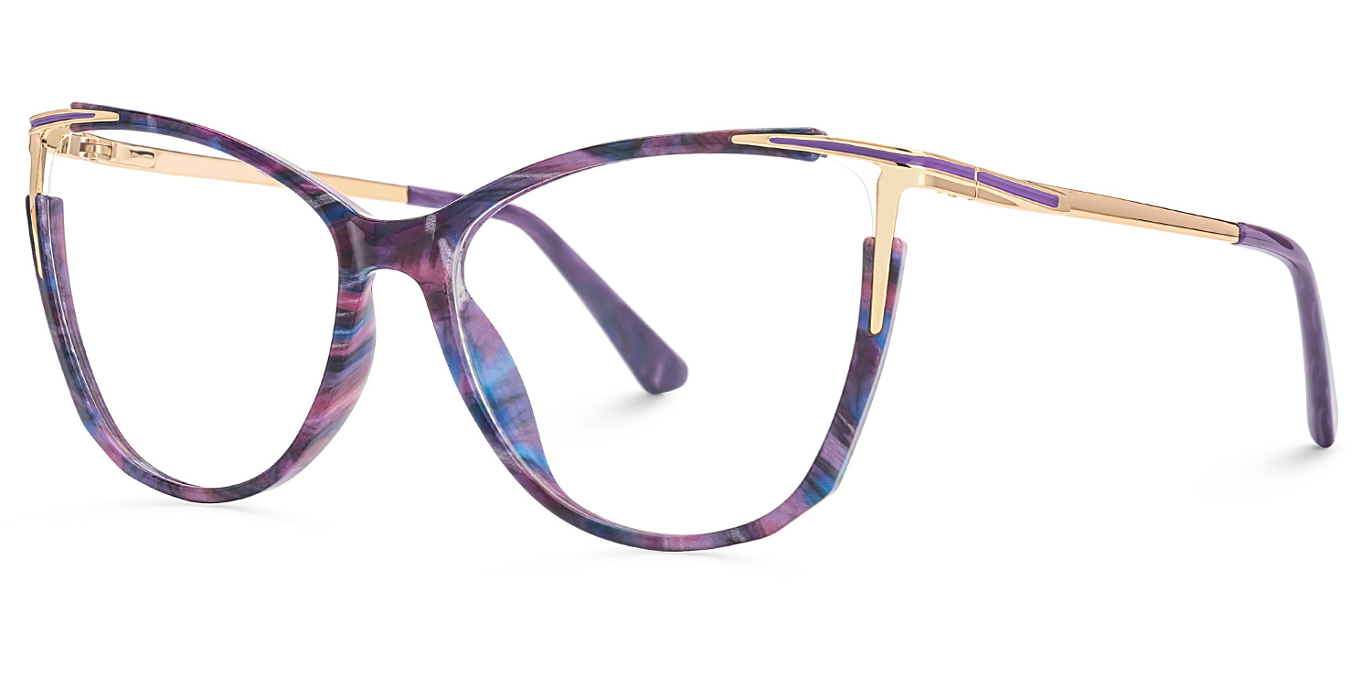 New Purple-Tortoise Color for Yomary Mixed-Material Eyeglasses  | ZEELOOL UK1