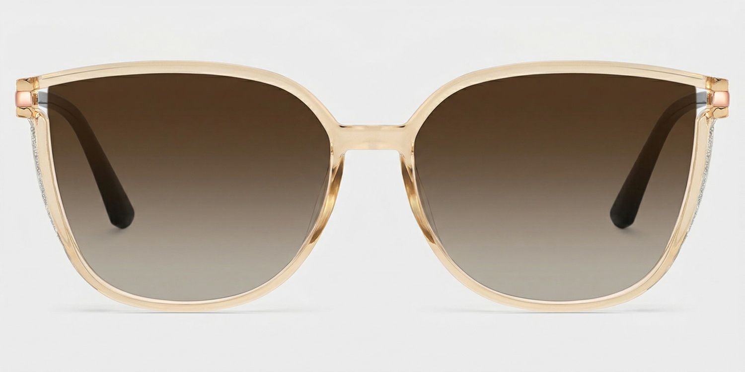 Annalisa Square Beige Thin Frame Glasses | Zeelool0
