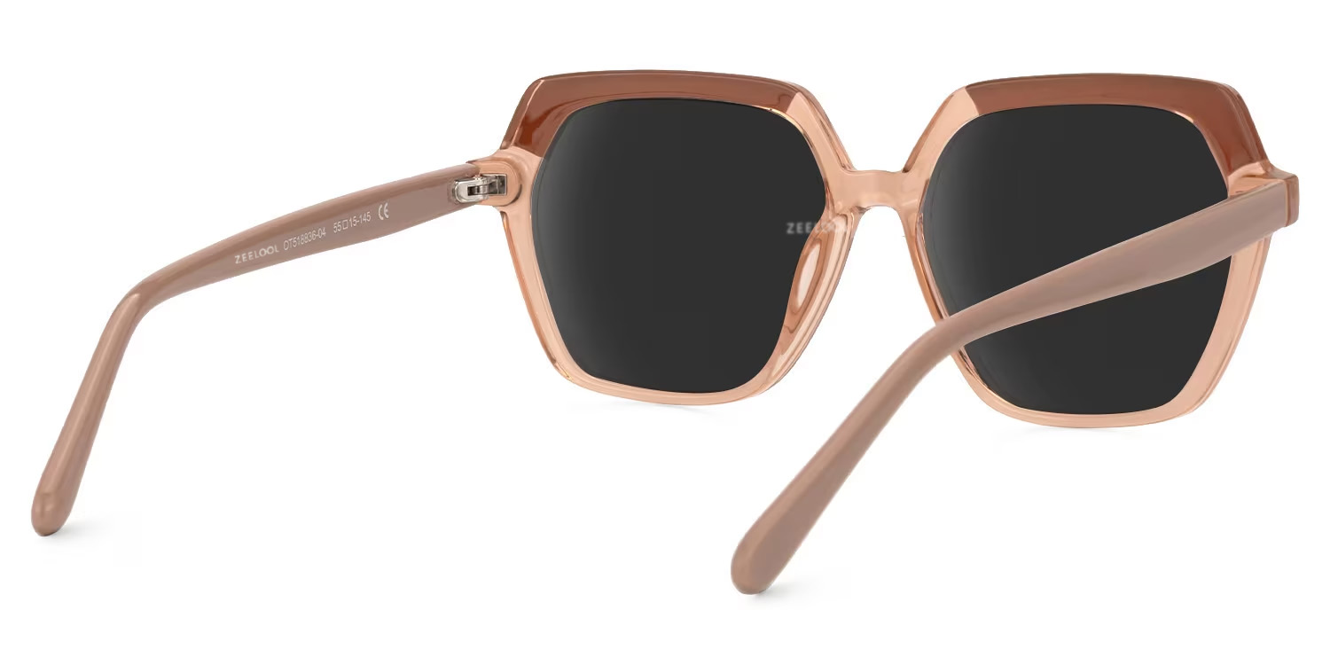 Norah Geometric Champagne Sunglasses3