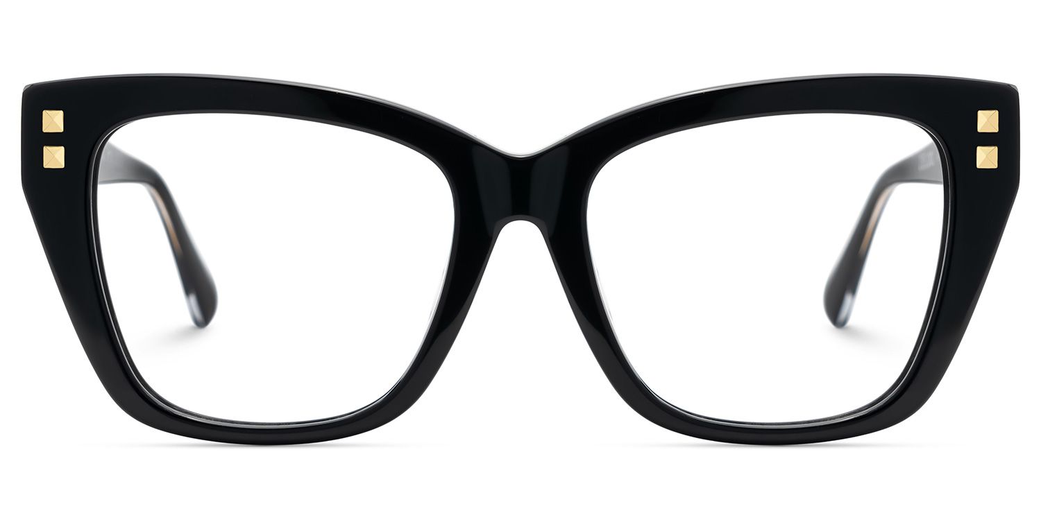 Tessia Black Square Glasses Women's Glasses| ZEELOOL UK1